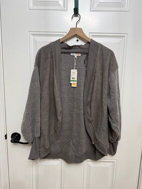 C&C California Gray Open-Front Cozy Cardigan